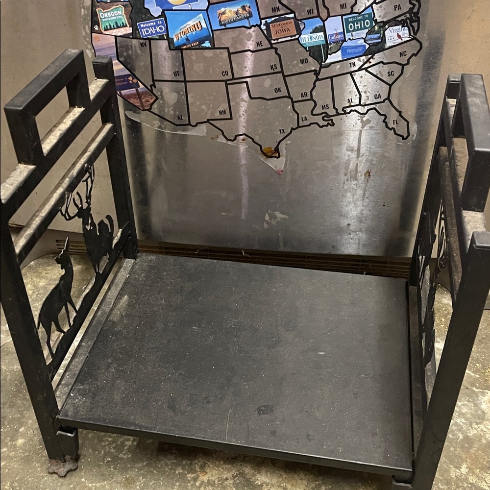 Black Metal Deer Design Firewood Rack - Picture 2 of 2